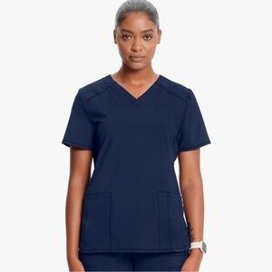 Classic Navy V-Neck Women's Top